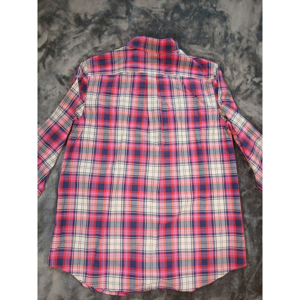 VINEYARD VINES Pink Blue & White Gingham Check Whale Logo Shirt Top Size SMALL - Picture 5 of 9